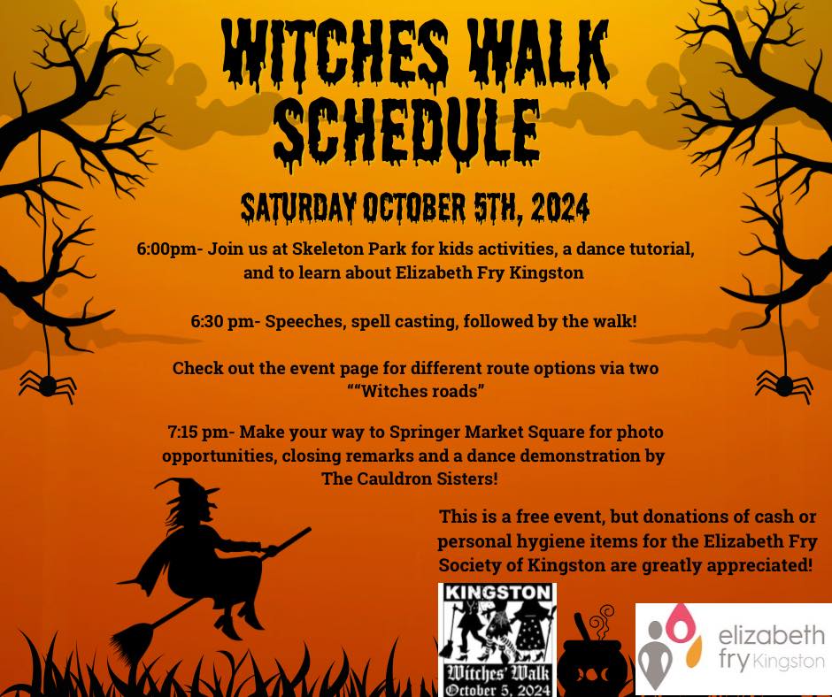 The Witches Walk 2024 Schedule and donation reminder